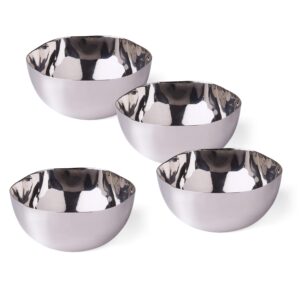 elegance organic bowl set, 4", silver