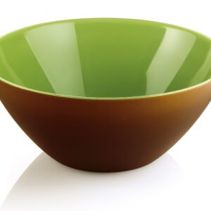 Guzzini My Fusion Large Bowl, BPA-Free Shatter-Resistant Acrylic, 9-3/4 inch Diameter, Ideal for Serving Main Dishes, Salads and Snacks, Mocha, Kiwi