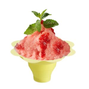 qixivcom 60 pack disposable ice cream cup 4oz cone cup flower shaved smoothie ice bowl flower drip cup small bowl perfect for cold drink cups for ice cream, shaved ice, fruit smoothie (yellow)