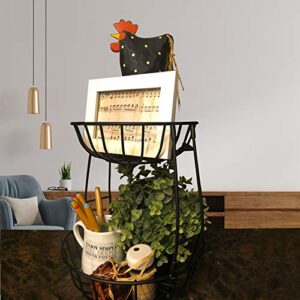 Kitchen Fruit Basket Stand 2 Tier – Tiered Fruits, Vegetable Holder for Kitchen Countertop Modern – Produce Storage Organizer, Fruit Bowl, Snack Rack, Screws Free Design Produce Bin - Black