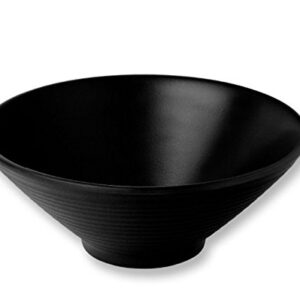 Z-Moments Melamine Round Bowls Japanese Ramen Vietnam Pho Noodles Soup Rice Bowls Set, Black, 5.5", 7", 8", 9", Black #LJB (24, 9" (44 oz))