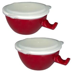 2 yum! heat & eat 24oz microwave bowl 3pc set stay cool handle for ramen soup containers