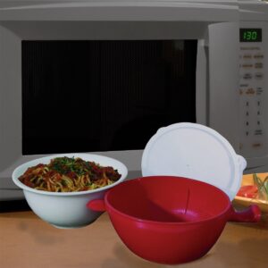 2 Yum! Heat & Eat 24oz Microwave Bowl 3pc Set Stay Cool Handle For Ramen Soup Containers