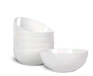 harman & co soup cereal salad bowl, small 5.5” (20oz), microwave & dishwasher safe, frost white (set of 6 bowls)