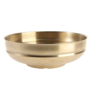 hemoton stainless steel bowl soup bowls pasta serving bowl asian dishes multipurpose bowl porcelain tableware for salad soup rice cold noodle golden