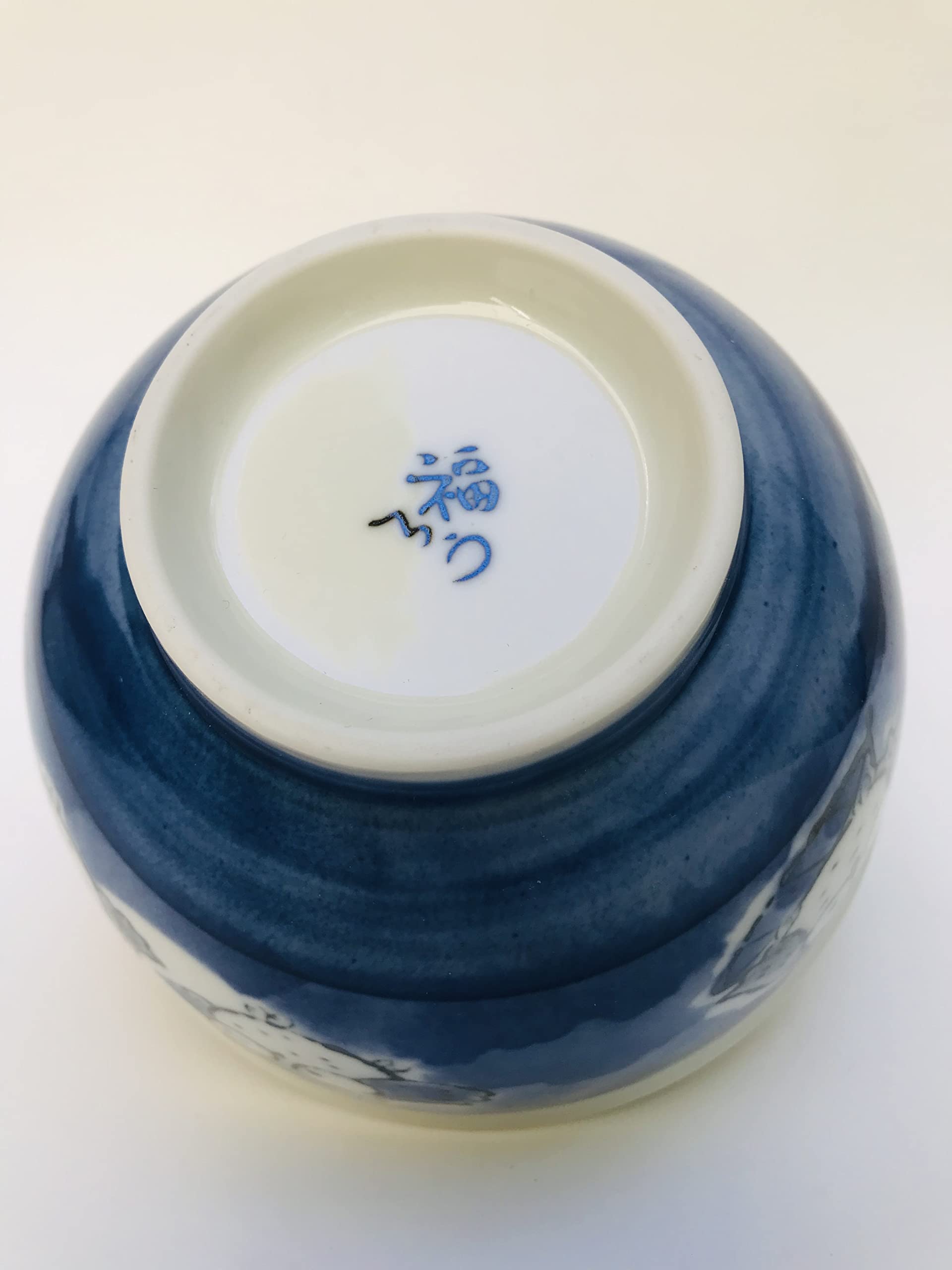 Japanese Rice Bowl, Rice Ramen Noodle Soup Sarada Pasta:Owl Good Luck Blue #140-972