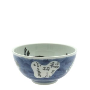 Japanese Rice Bowl, Rice Ramen Noodle Soup Sarada Pasta:Owl Good Luck Blue #140-972