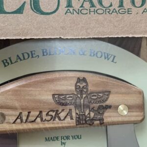 Alaska Ulu Bowl Set Birch Handle Totem Pole Eskimo