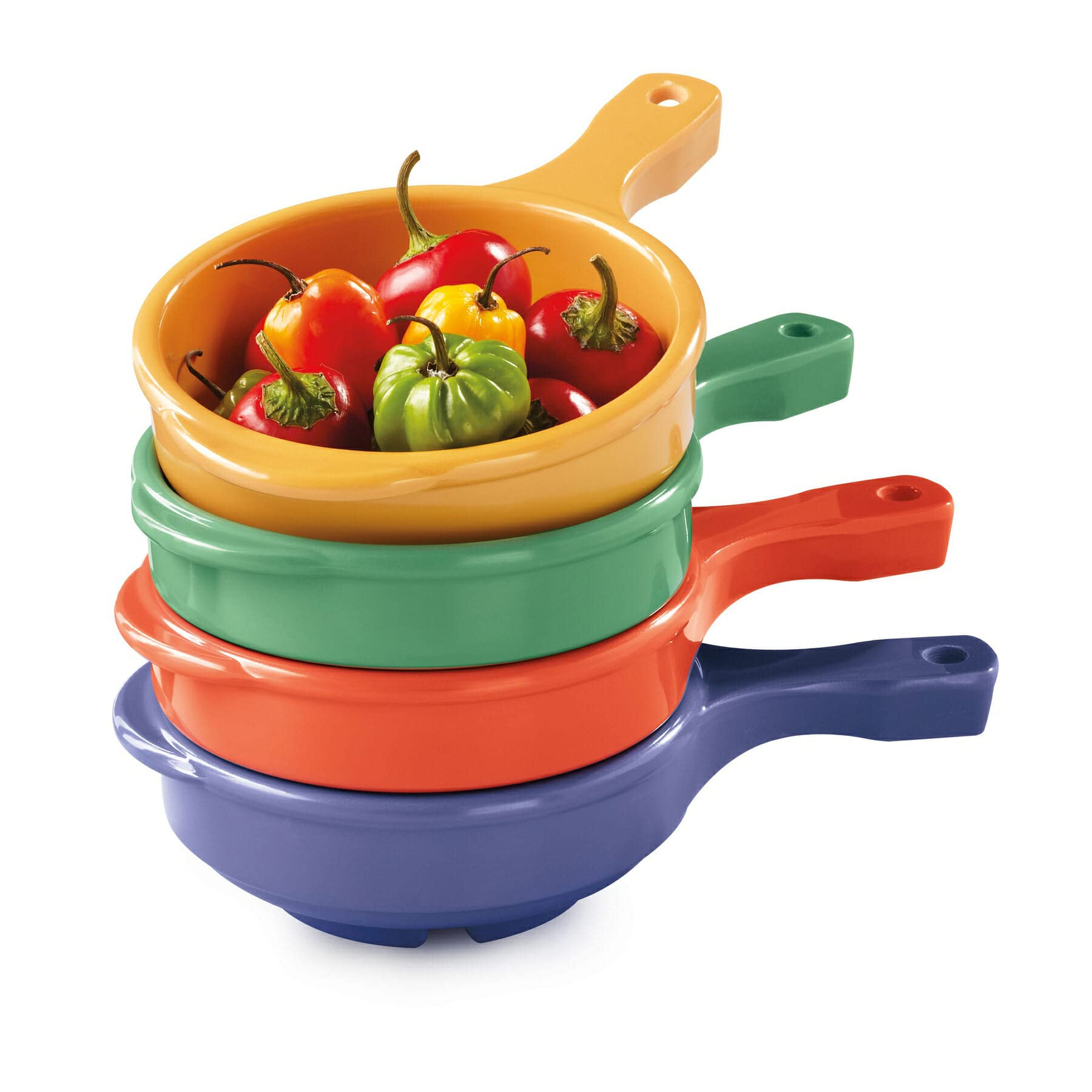 G.E.T. HSB-112-MIX Soup Bowl with Handle, 12 Ounce, Assorted (Set of 12)