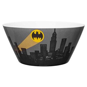 Zak Designs DC Comics Kids' Soup Bowl, Made with Durable Melamine Material Perfect Dinnerware for Indoor/Outdoor Activities (27 oz, BPA-Free, Batman)