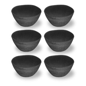 tarhong faux real blackened wood cereal bowl, 6”, 13.5-ounce, planta (majority plant based melamine material), shatterproof, indoor/outdoor, set of 6