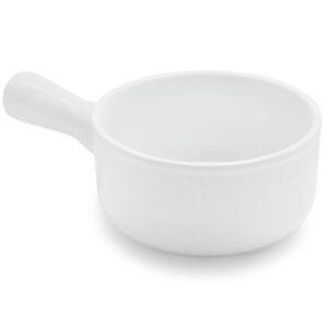 sur la table porcelain soup bowl with handle, white