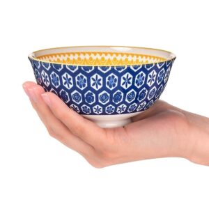 Annovero Cereal Bowls, Dessert Bowls. Cute and Colorful Porcelain Dishes for Kitchen, Microwave and Oven Safe. Bundle