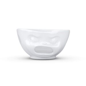 fiftyeight products tassen xl porcelain bowl, barfing face edition, 33 oz. white (single bowl), extra large bowl
