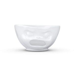 FIFTYEIGHT PRODUCTS TASSEN XL Porcelain Bowl, Barfing Face Edition, 33 oz. White (Single Bowl), Extra Large Bowl