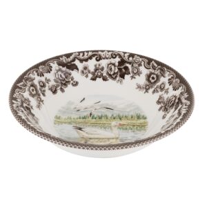 spode woodland ascot cereal bowl, snow goose, 8” | perfect for oatmeal, salads, and desserts | made in england from fine earthenware | microwave and dishwasher safe