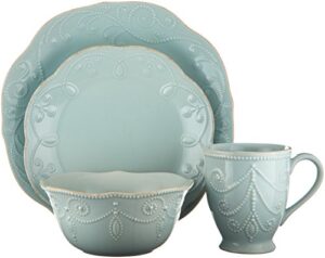 lenox french perle 4-piece place setting, ice blue,12 oz