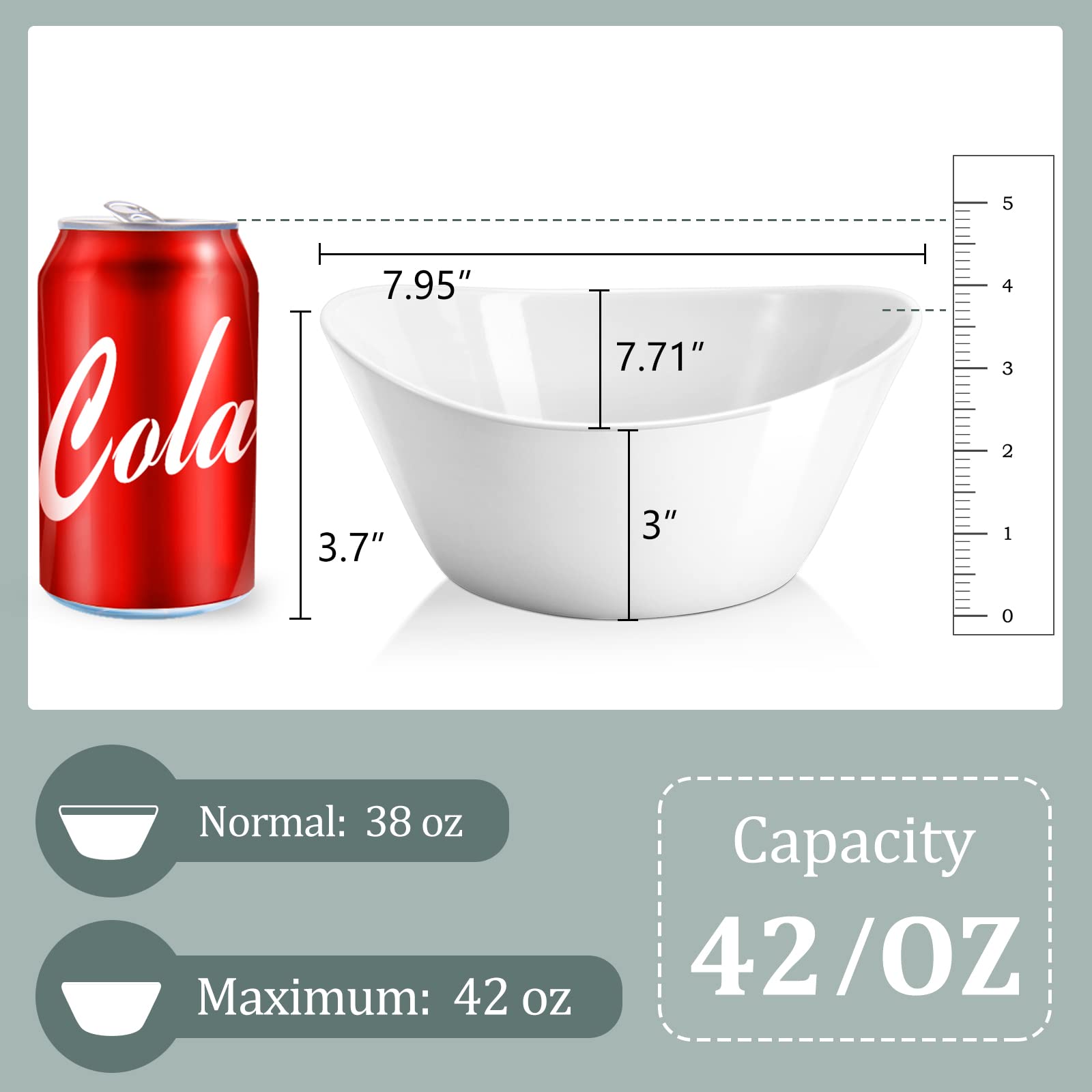 Yedio 40 oz Salad Bowls 3 Tier Serving Tray