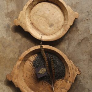 Creative Co-Op Set of 2 Hand Carved Wood Bowls