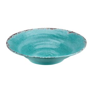 Supreme Housewares 16 Inch Melamine Serving Bowl Large Bowl Mixing Bowl BPA-Free Food Bowl for Charcuterie, Food, Fruit, and Salad (Crackle, Turquoise)