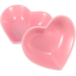 callaron 2pcs heart-shaped bowls home ceramic bowl dessert bowl salad bowl cute heart shaped ceramic bowl for salad soup snack dessert best kitchen household cooking gifts