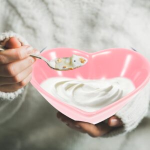 CALLARON 2Pcs Heart-Shaped Bowls Home Ceramic Bowl Dessert Bowl Salad Bowl Cute Heart Shaped Ceramic Bowl for Salad Soup Snack Dessert Best Kitchen Household Cooking Gifts