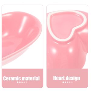 CALLARON 2Pcs Heart-Shaped Bowls Home Ceramic Bowl Dessert Bowl Salad Bowl Cute Heart Shaped Ceramic Bowl for Salad Soup Snack Dessert Best Kitchen Household Cooking Gifts