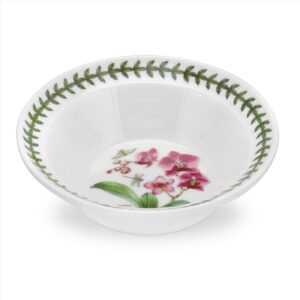 portmeirion- exotic botanic gardens collection, individual oatmeal or soup bowl, moth orchid motif-6.5-inch- earthenware - dishwasher, microwave, warm oven only and freezer safe –made in england