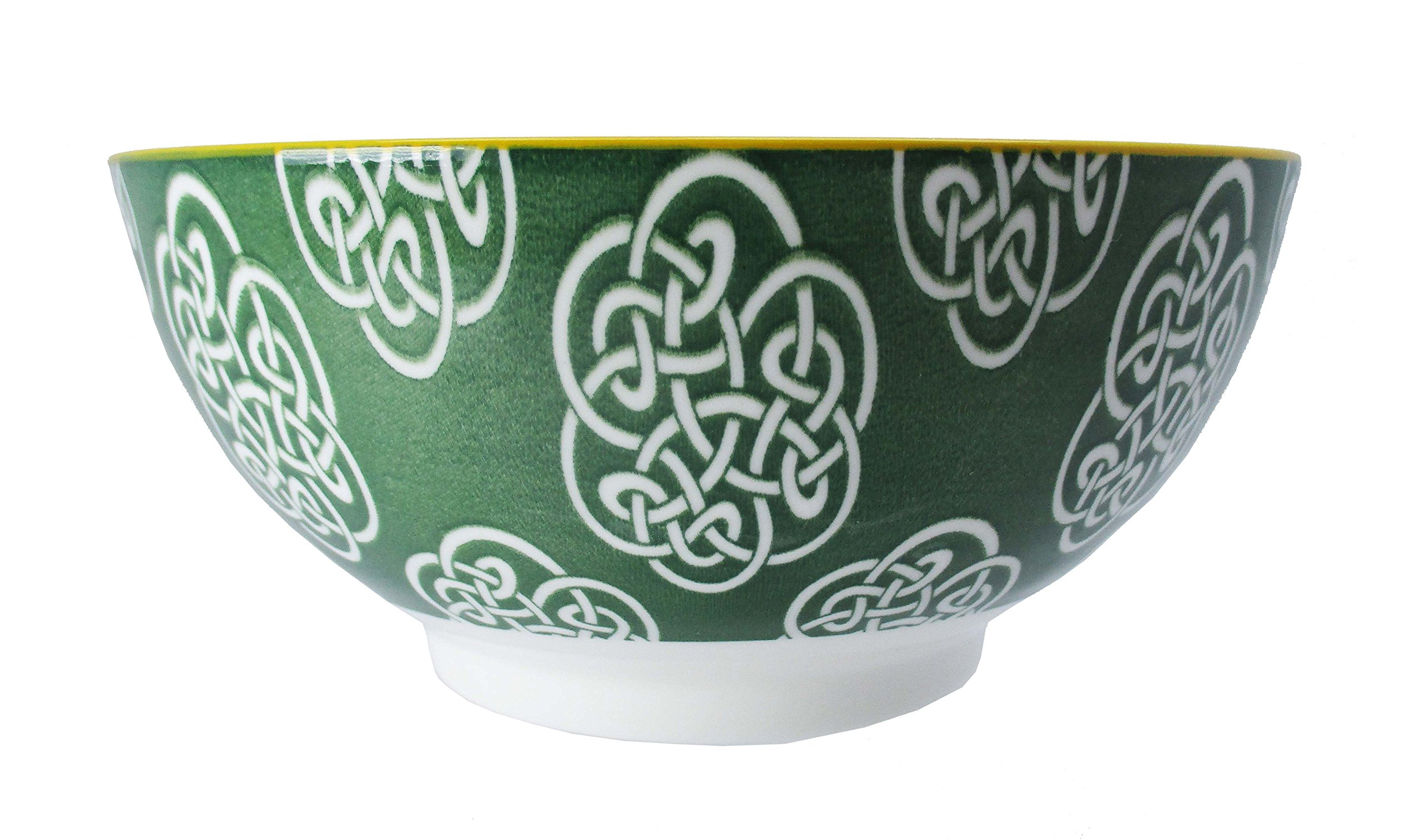 Royal Tara Irish Celtic Ceramic Bowls Pack of 4 with Trellis Shamrock Design - Cereal Soup Deep Bowls for Kitchen 5.5Inch(14 cm)