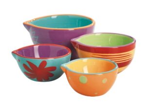 anchor hocking 4-piece ceramic nesting decorated prep bowl set