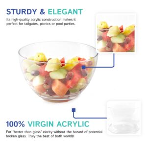 Huang Acrylic Arc Thick Round Bowl | Perfect for Chips, Salads, Party Snack Bowls, Candy Dish | Serving bowl for Kitchens, Parties, Holidays, and Celebrations