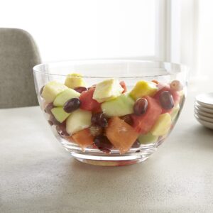 Huang Acrylic Arc Thick Round Bowl | Perfect for Chips, Salads, Party Snack Bowls, Candy Dish | Serving bowl for Kitchens, Parties, Holidays, and Celebrations