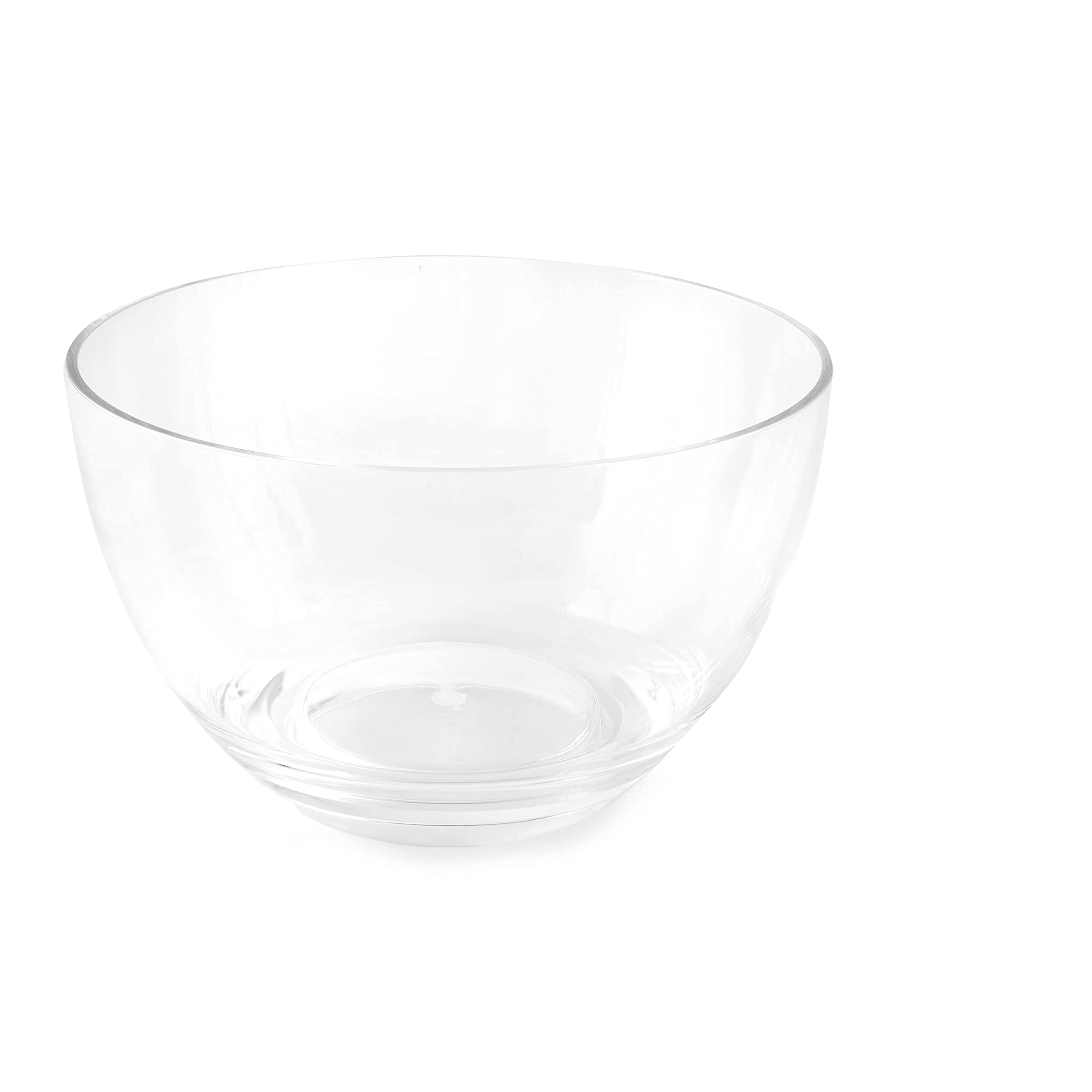 Huang Acrylic Arc Thick Round Bowl | Perfect for Chips, Salads, Party Snack Bowls, Candy Dish | Serving bowl for Kitchens, Parties, Holidays, and Celebrations