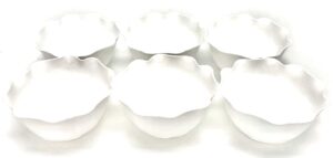 mintra home reusable bowls and plates 6pk - lotus collection (white, bowl 6pk - (5.5inw x 2.75inh))