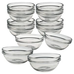 luminarc stackable 3-1/2 inch pinch glass bowl, set of 12