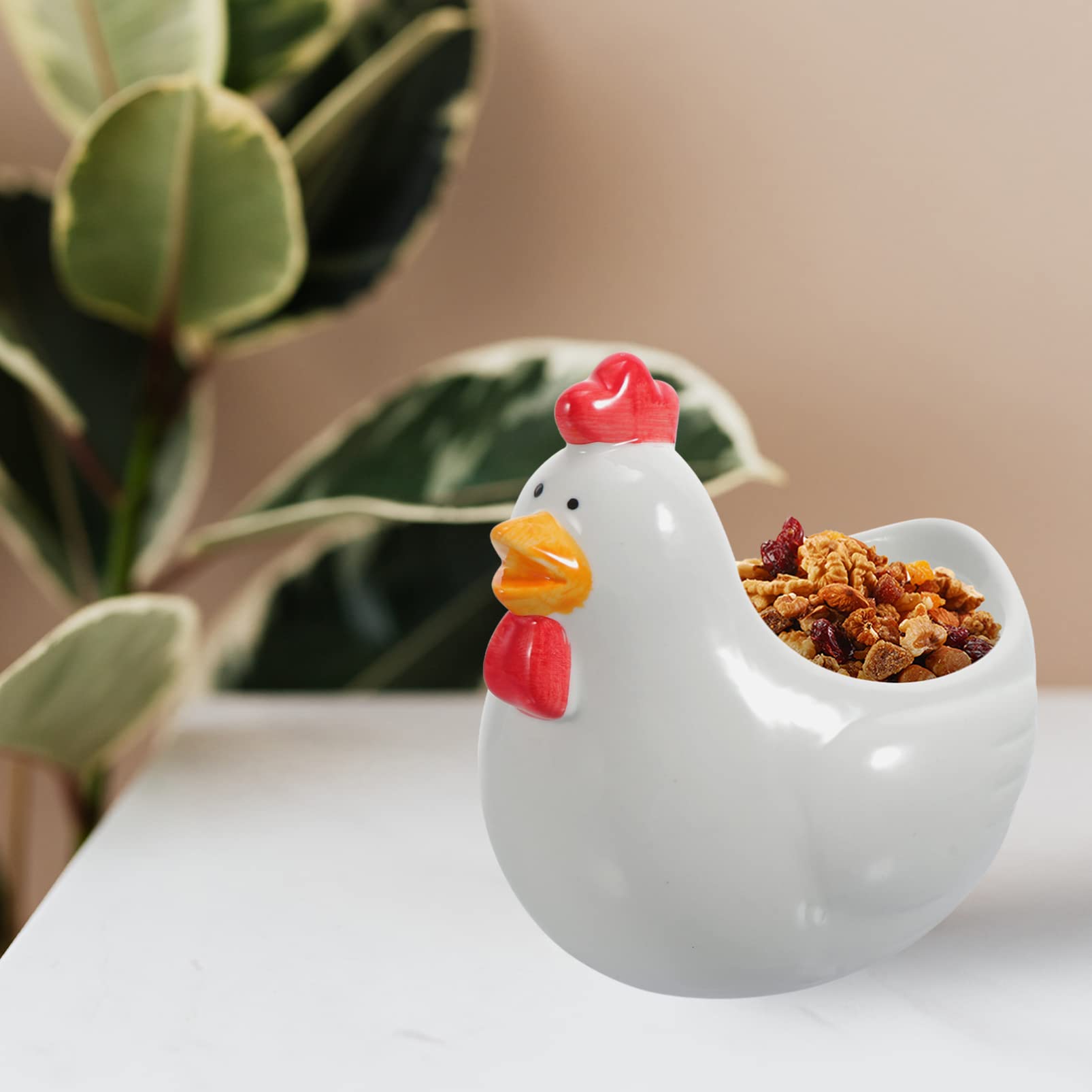 Cabilock Home Decoration Ceramic Serving Bowl Chicken Shaped Snack Bowl Salad Mixing Bowl Porcelain Soup Dish Decorative Feeding Bowls Dessert Bowls Cereal Pasta Bowl Pottery Decor