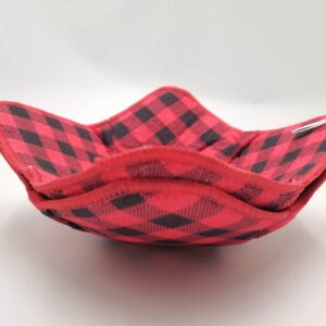 ULVEOL Set of 2 Black Red Microwave Bowl Cloth Hot Pads Pot - Microwave Safe Holder Multipurpose Heat Resistant Plate Holder Polyester Potholder - Protector for Heat Soup, Food, Meals
