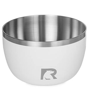 RTIC Anywhere Stainless Steel Camping Bowl Set of Two with Lids, Vacuum Insulated, Stackable, Durable, Outdoor Dinnerware, White