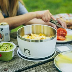 RTIC Anywhere Stainless Steel Camping Bowl Set of Two with Lids, Vacuum Insulated, Stackable, Durable, Outdoor Dinnerware, White