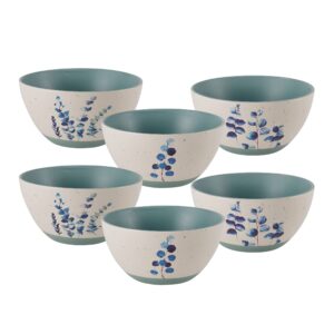 pfaltzgraff floral matte soup cereal bowls, set of 6, 24-ounce, multicolor