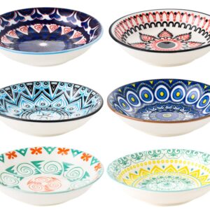 AnBnCn Sauce bowls/plates set of 6, 4" dipping bowls and small appetizer dessert bowls for grill plates, 3 oz. porcelain pinch bowls for kitchen prep (colorful mix)