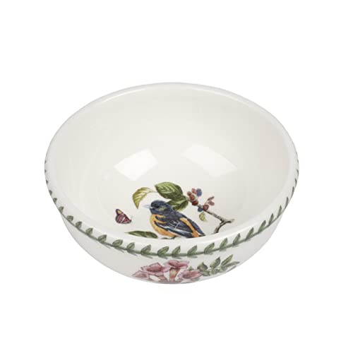 Portmeirion Botanic Garden Birds | Set of 6 Assorted Bird Motifs Fruit Bowls for Breakfast and Desserts | 5.5 Inch Made of Fine Earthenware | Dishwasher and Microwave Safe | Made in England