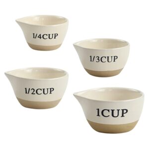 jojofuny coffee creamer 4pcs ceramic measuring bowls set stoneware measuring cups porcelain ramekins baster bowls small dipping sauce bowls condiments server dishes coffee creamers