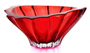 aurum crystal au52295, 8.8" plantica candy bowl, red bohemian fruit bowl, ice cream bowl