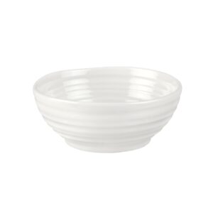 portmeirion sophie conran low dipping bowls | set of 4 | small serving soy sauce dishes | 3.25 inch | made from fine porcelain | microwave and dishwasher safe