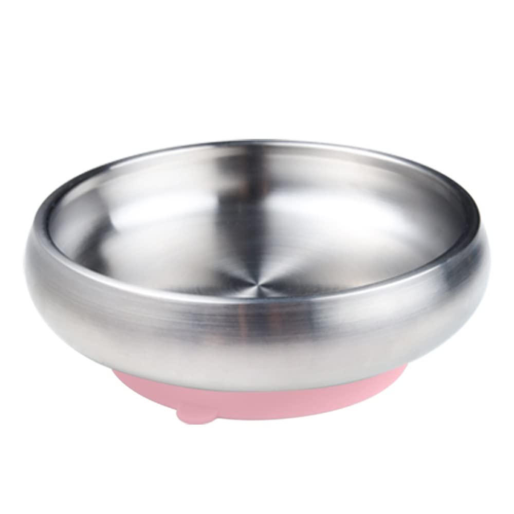 Fgomama x Little.b Double-Walled 18/10 Stainless Steel Cereal Bowl with Suction Base | 20oz / 600ml (pink)