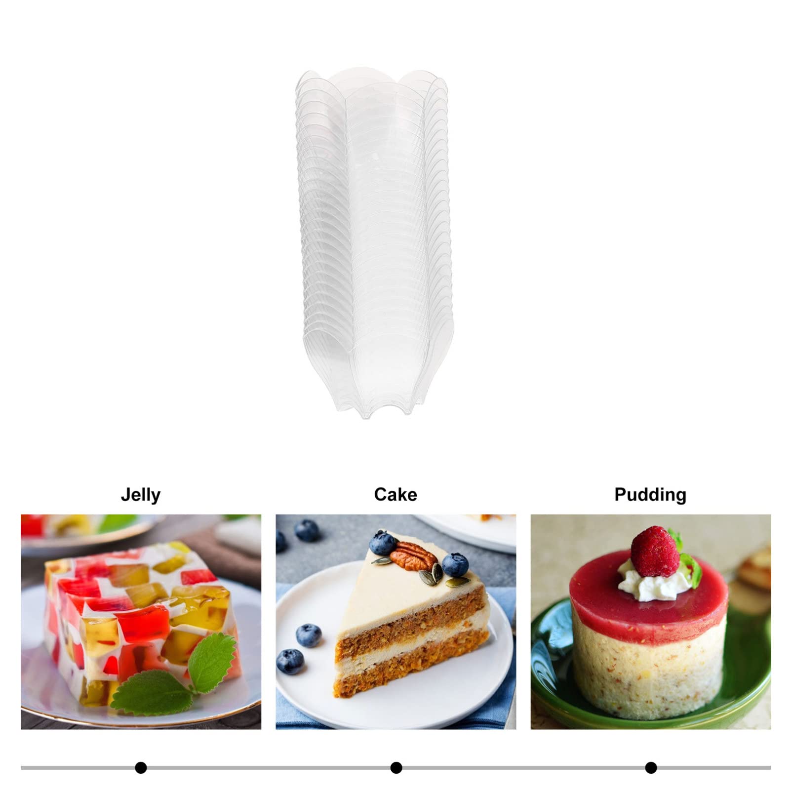 BESTonZON 90mlclear Dessert Cups 24pcs Flower Shaped Small Dessert Tumbler Cups Plastic Ice Cream Mousse Bowls Parfait Appetizer Cup Dish for Tasting Party