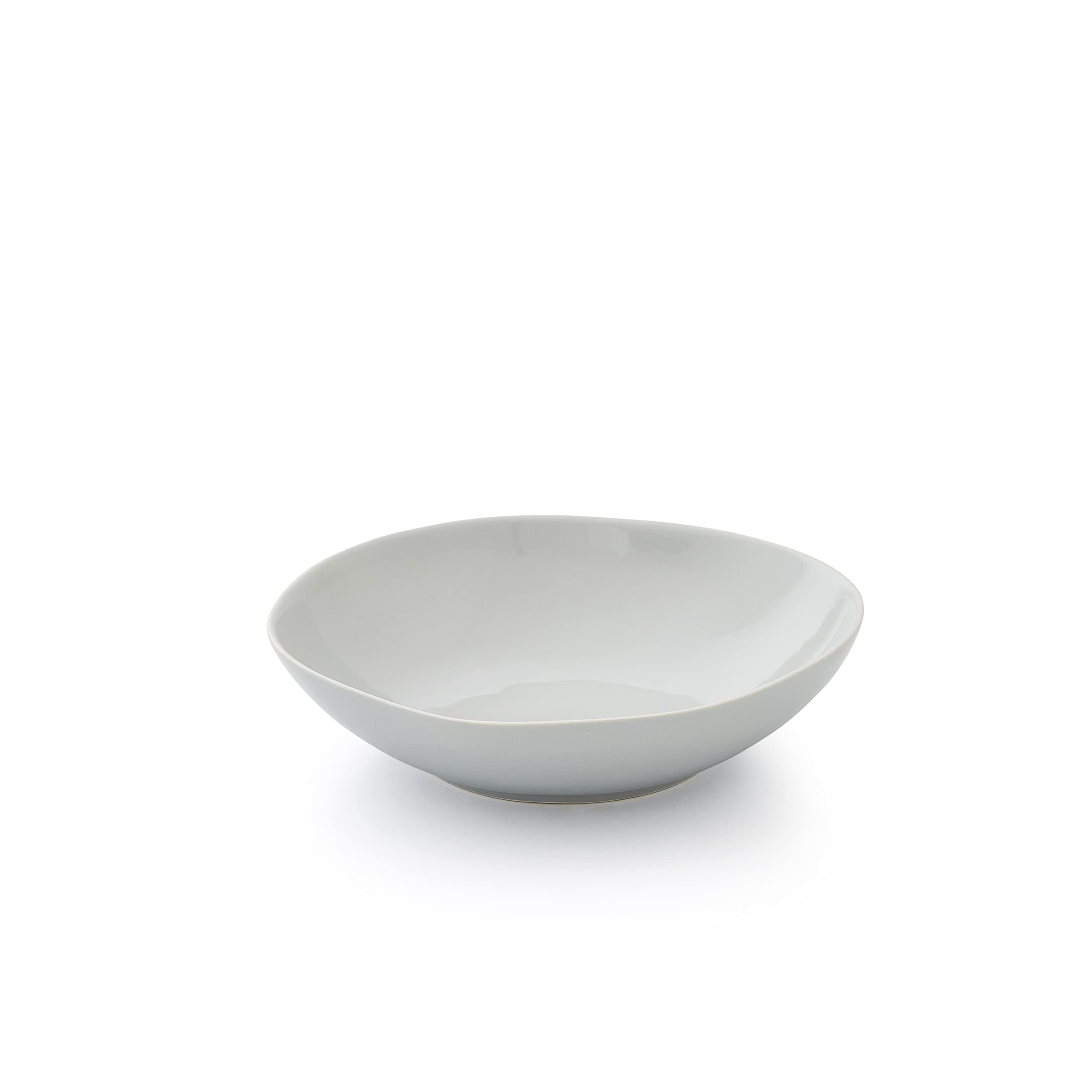 Portmeirion Sophie Conran Arbor Pasta Bowl | Set of 4 Bowls for Pasta, Salad, Soup and Side Dishes | 9-inch Organic Shape Stoneware | Dishwasher Safe (Dove Grey)