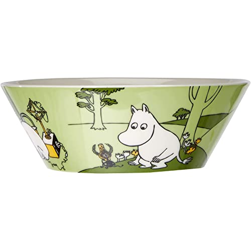 ARABIA Moomin 1027429 Bowl Plate, 5.9 inches (15 cm), Classic, Moomin Green