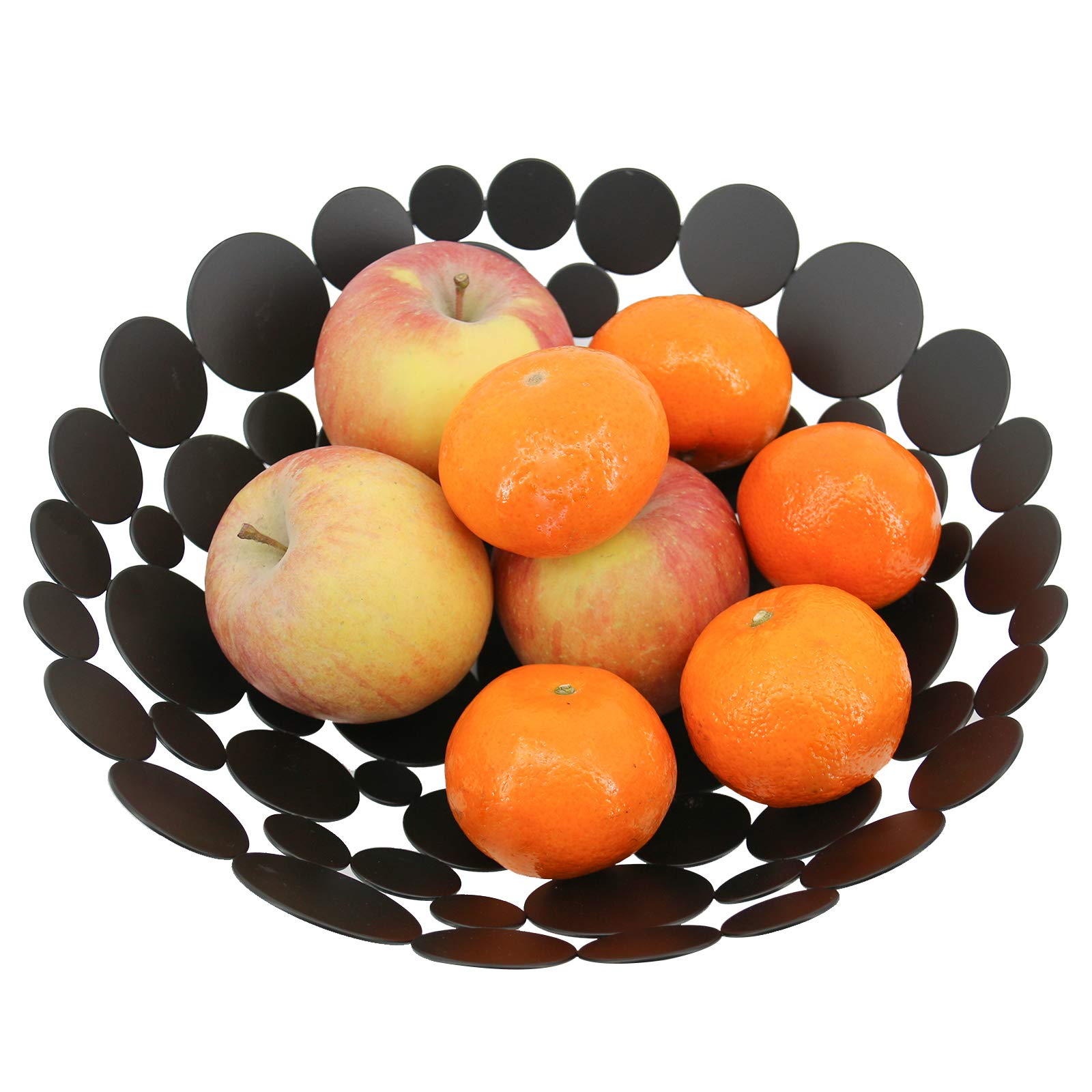 Patioer Metal Fruit Bowl Basket Decorative Fruit Basket 11.6 Inch, Large Round Centerpiece Bowl Countertop Fruit Holder Stand for Home Decor, Kitchen, Countertop, Counters, Black